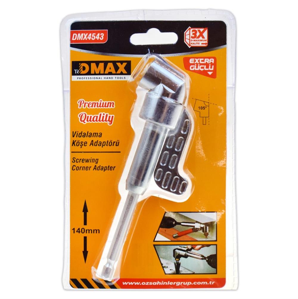 DMAX VİDALAMA KÖŞE ADAPTÖRÜ 140 MM DMX 4543