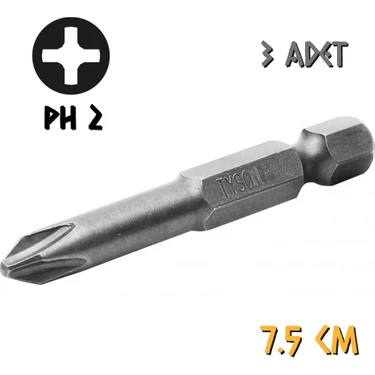 KUPA TYSON BİTS UÇ PH2 75 MM