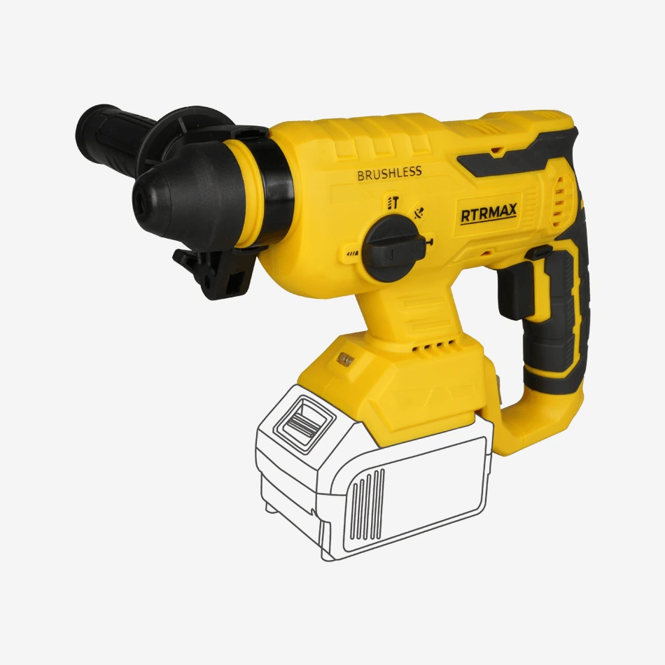 RTX2095 ÇİFT AKÜLÜ KÖMÜRSÜZ ELEKTROPNÖMATİK KIRICI DELİCİ 4A 18V