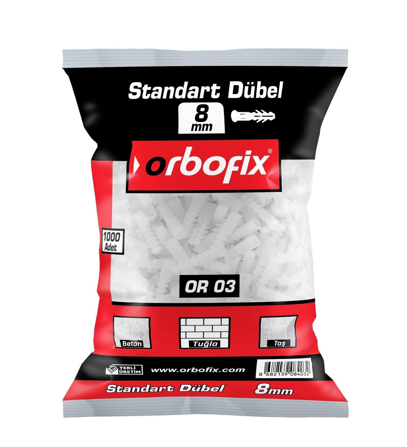 ORBOFİX PLASTİK DÜBEL 8 MM