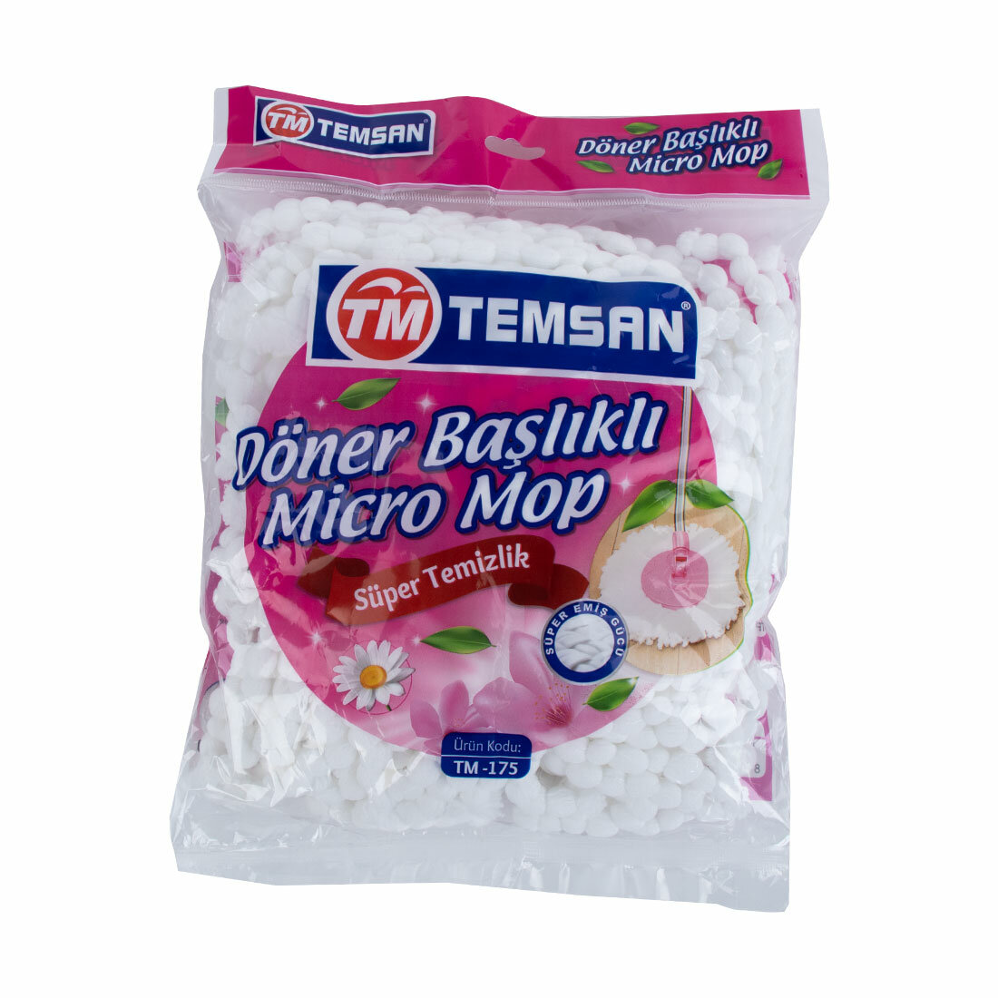 TEMSAN DÖNER BAŞLIKLI MİKROFİBER YEDEK MOP TM-175