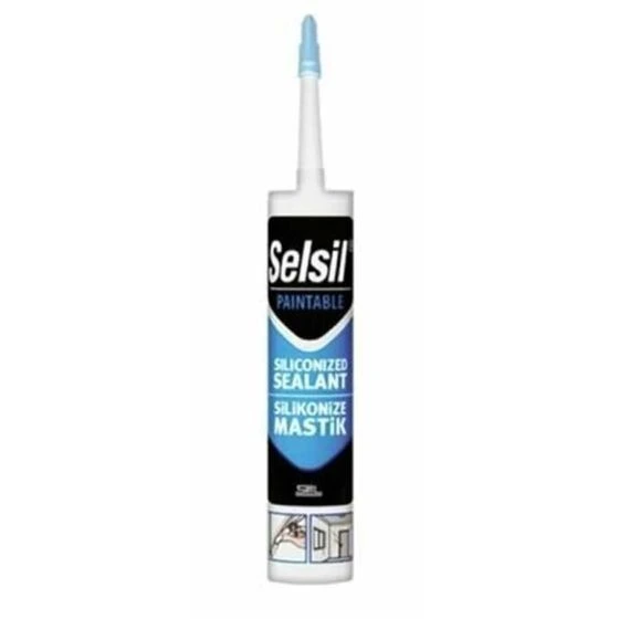 SELSİL SİLİKONİZE BEYAZ MASTİK 450 GR